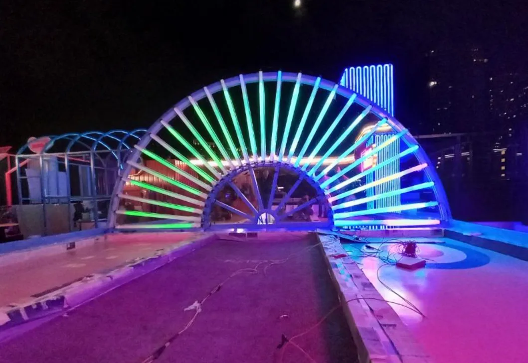 Aplicação tubo led