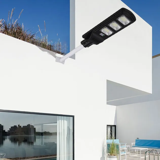 Luminária de Rua Solar LED de Alta Eficiência com Sensor de Movimento Inteligente - elevação esquerda