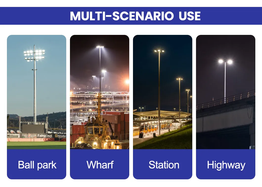 Sistema de Iluminação Elevada de Alta Mastros