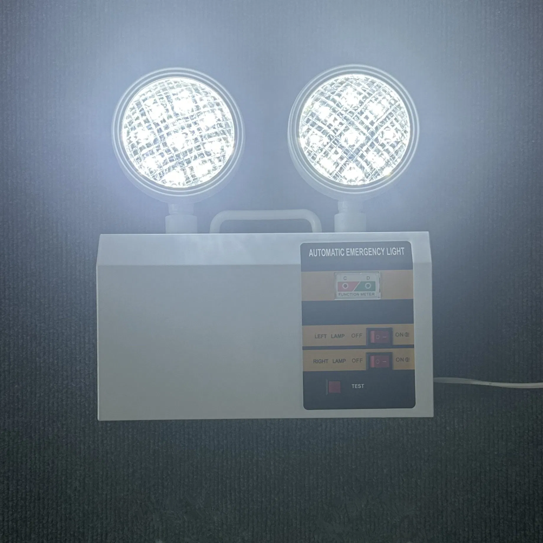 Luz de Emergência de Montagem em Parede com Cabeça de Dupla Luz LED SMD para Saída de Escape Interna com Bateria de Lítio de Backup para Casa