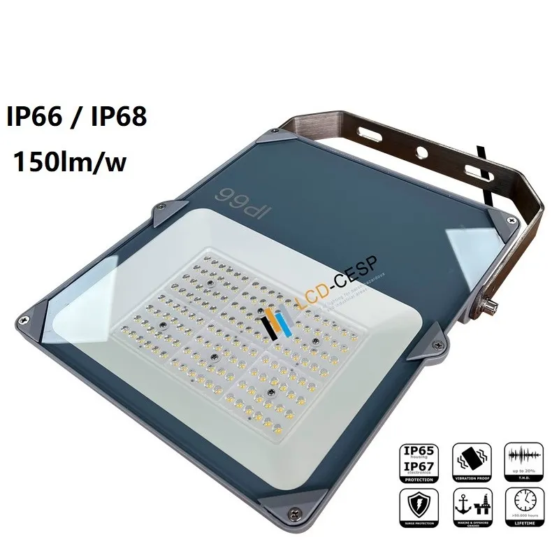Holofote LED Comercial para Estádio 1200W-90-305VAC-30deg Óptica - Iluminação de Poste de Estacionamento