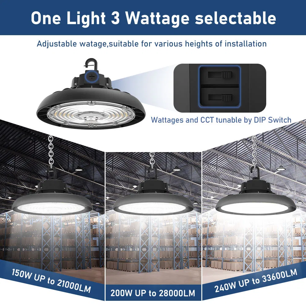 Iluminação Industrial Comercial à Prova d'Água com Sensor de Movimento IP65 Luz Linear LED de Alta Baía para Oficina