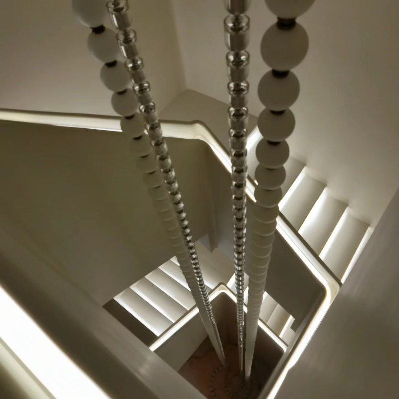 Luminárias LED Lineares Modernas para Teto Alto, Lustre de Anel de Luxo para Hotel