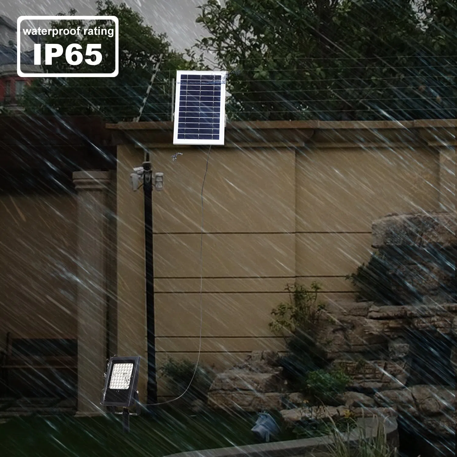 Luzes de Inundação LED RGB Solares Iluminação de Paisagismo Holofote Solar para Iluminação de Decks