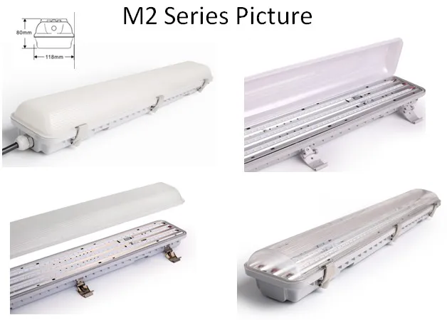 4FT Luminária Linear LED à Prova de Vapor com Sensor de Movimento para Exterior