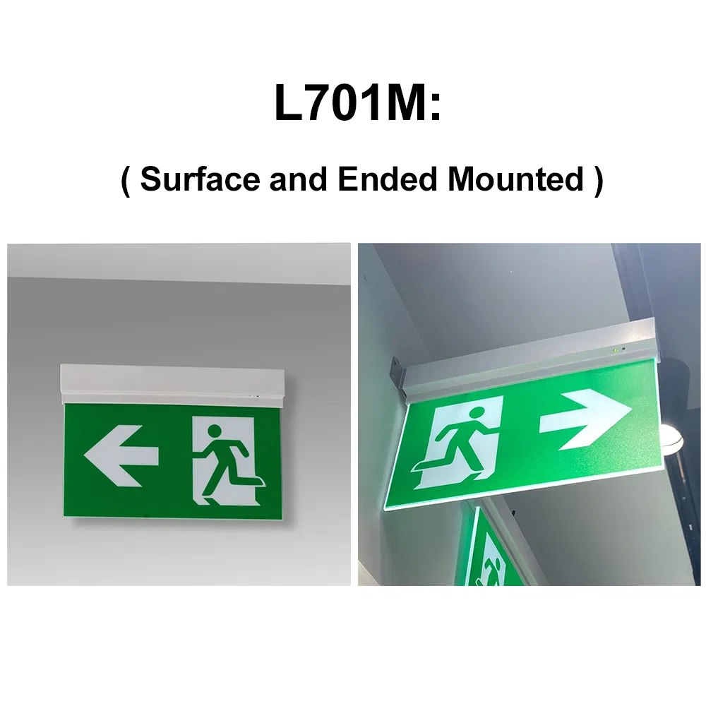 Sinal de Saída de Emergência com Luzes de Resgate Suspensas Montadas de 5 Instalações LED