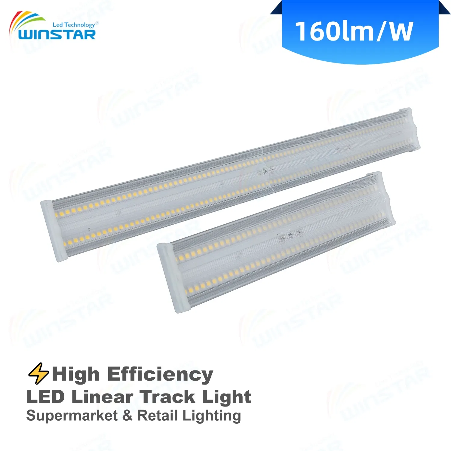 High Efficacy Light 160lm/W LED Track Linear Luminaire for Retail Store &amp; Boutique 30W 4800lm Replaces Traditional 70W Optical Design CE RoHS