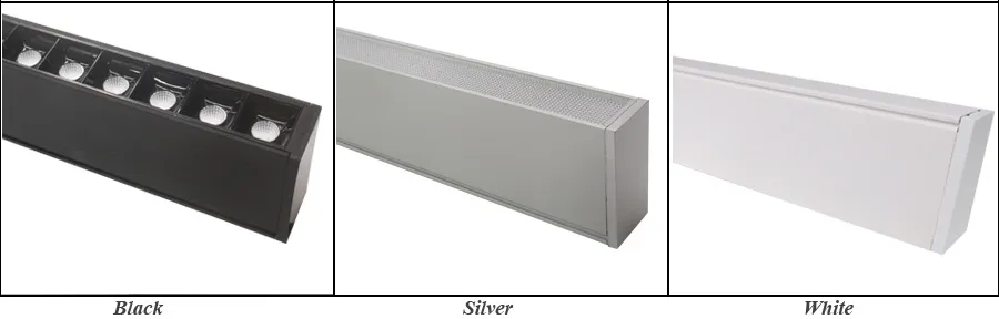 Iluminação Linear LED Suspensa de Luz Direta e Indireta para Escritórios