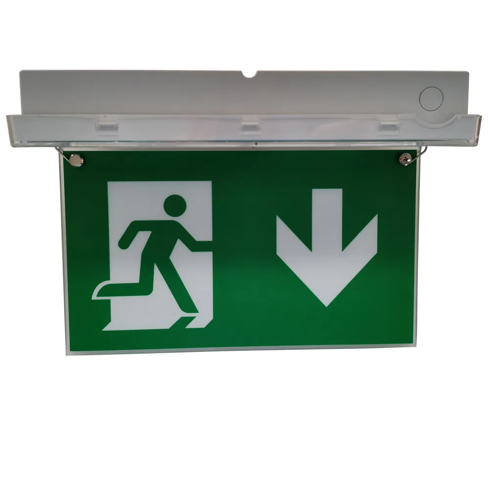 Lanterna LED de Emergência Recarregável Multifuncional com Placa de Saída com 3 Anos de Garantia Certificação CE para Shopping Center, Hotel