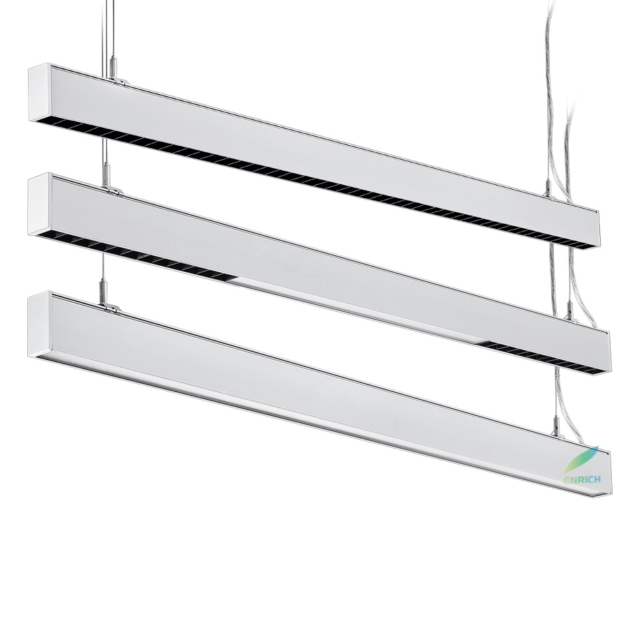 Iluminação Linear LED Suspensa de Luz Direta e Indireta para Escritórios