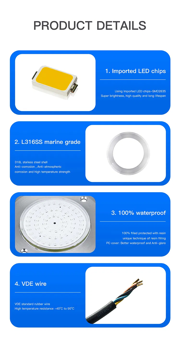 Detalhes de Parâmetro da Lâmpada de Piscina