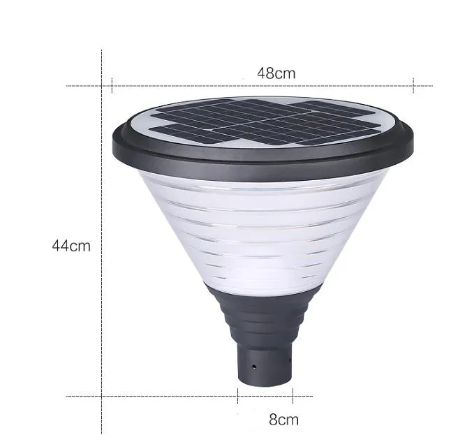 Tamanho da Lâmpada Solar para Jardim