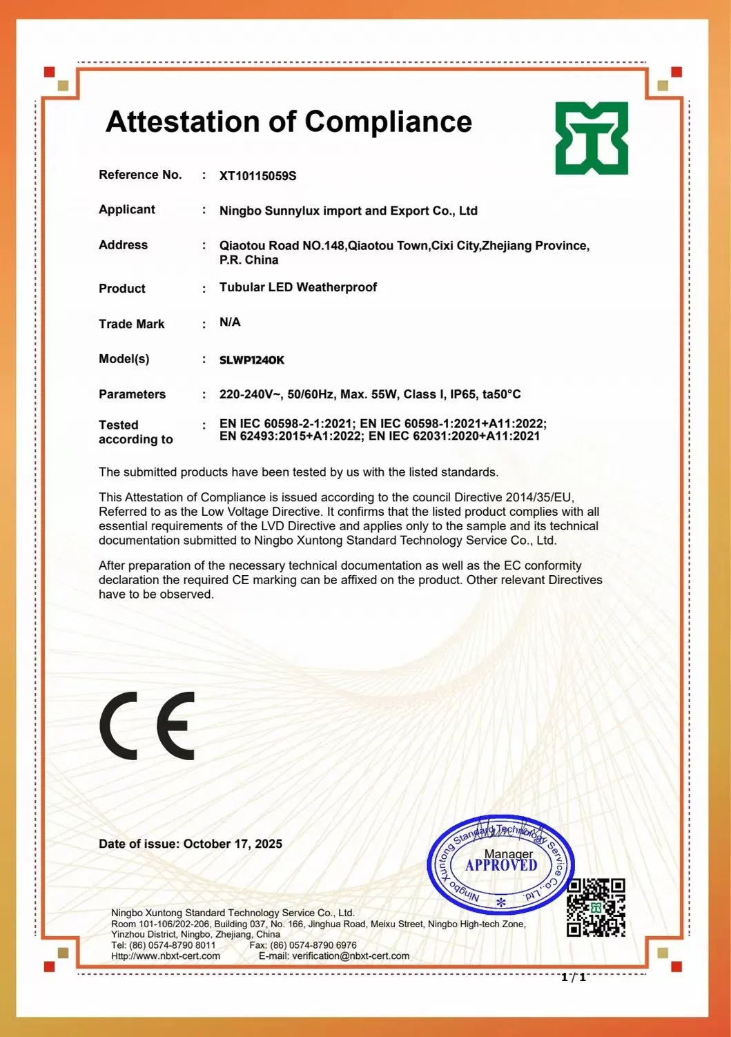 Certificado do Produto