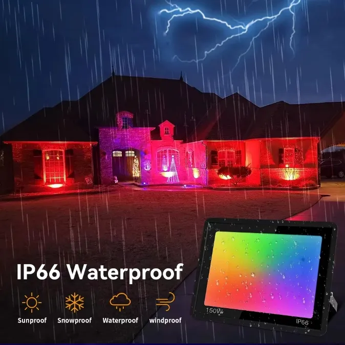 Refletor LED RGB para Iluminação Externa