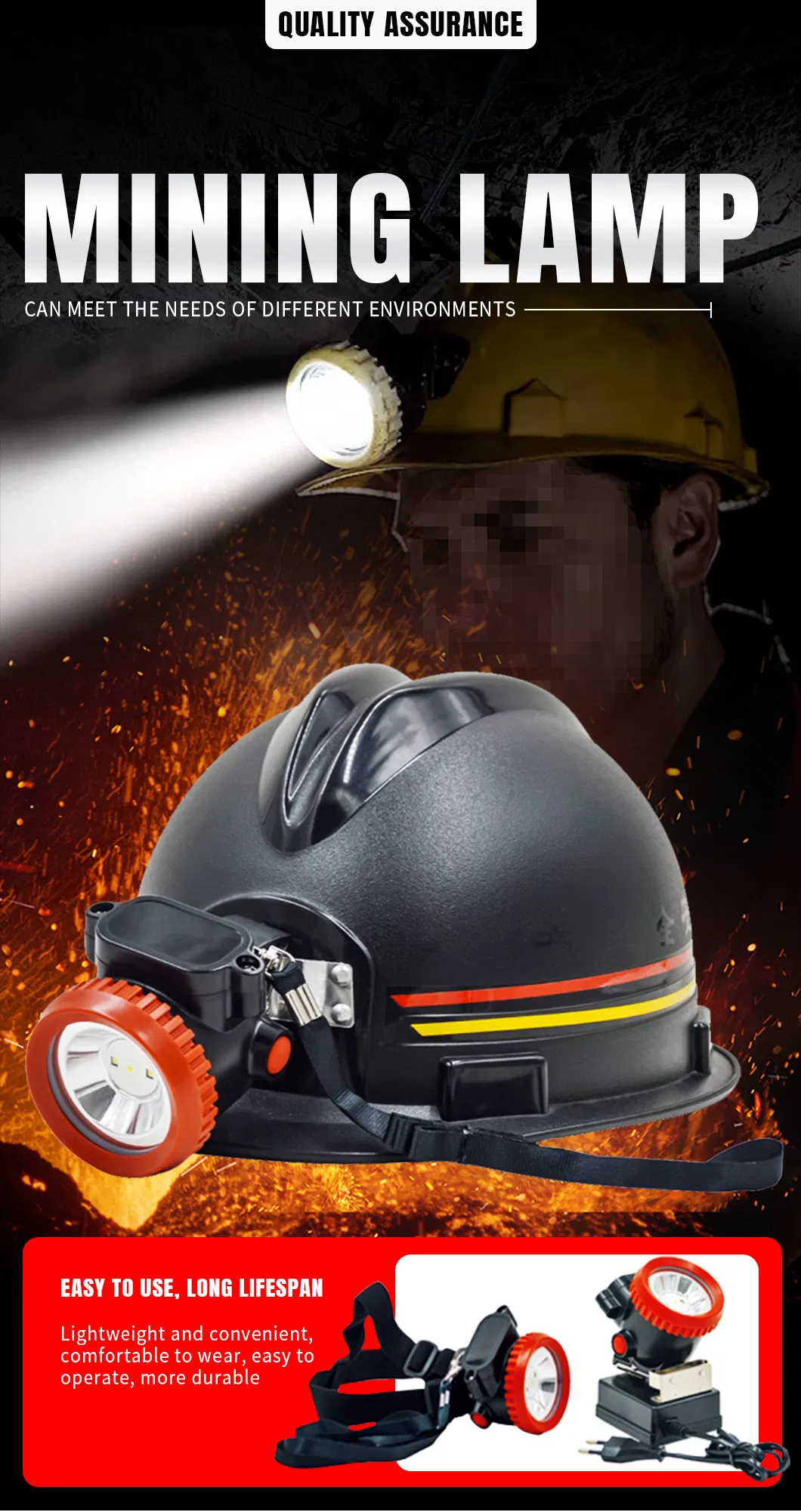 Lanterna de Cabeça LED para Mineiros 10W Recarregável Intrinsecamente Segura para Trabalhador de Mina de Carvão em Túnel Luz de Capacete