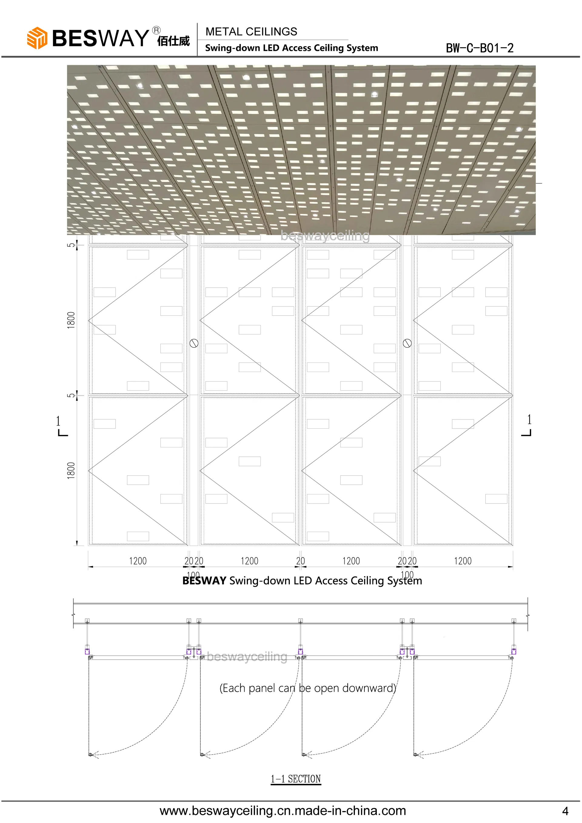 Painel de Teto LED Luz LED Integrada para Projetos Comerciais e Públicos - Detalhe 4