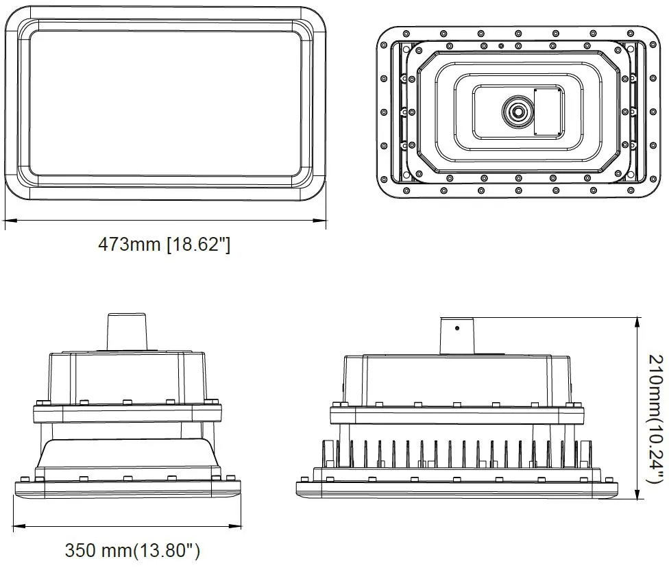 Dimensões de Montagem em Braço