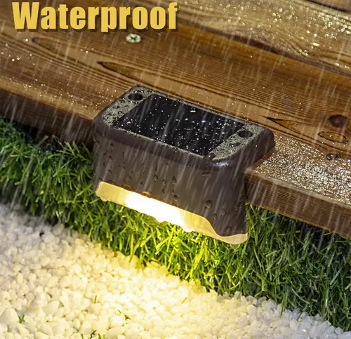 Luz de Caminho Solar para Escadas, Lâmpada de Parede Alimentada por Luz Solar, Lâmpadas de Paisagem, Luz para Escadas de Pátio para Jardim Externo