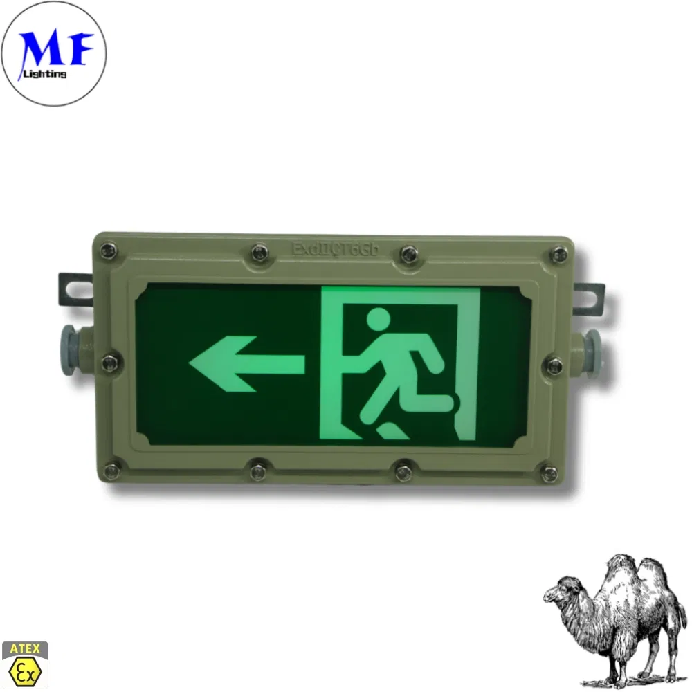 IP65 À prova d'água À prova de fogo ATEX 3hours Tempo de bateria de emergência À prova de explosão 4W Luz de saída LED verde para fábrica armazém posto de gasolina
