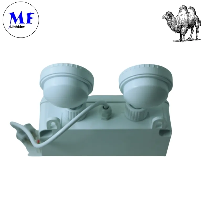 Preço de Fábrica IP65 AC85-265V Bateria de Lítio Ajustável Cabeça ABS Luz de Emergência de Duas Cabeças Luz de Emergência de Segurança Luz LED de Emergência de Saída