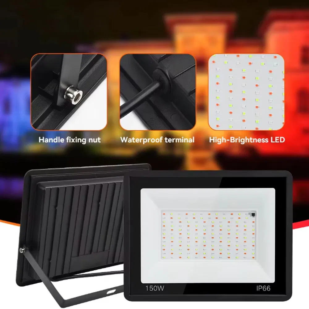Refletor LED RGB Opulento para Iluminação Externa RoHS Luz de Inundação LED IP66 Lâmpadas Spotlights RGB à Prova d'Água Iluminação de Paisagens