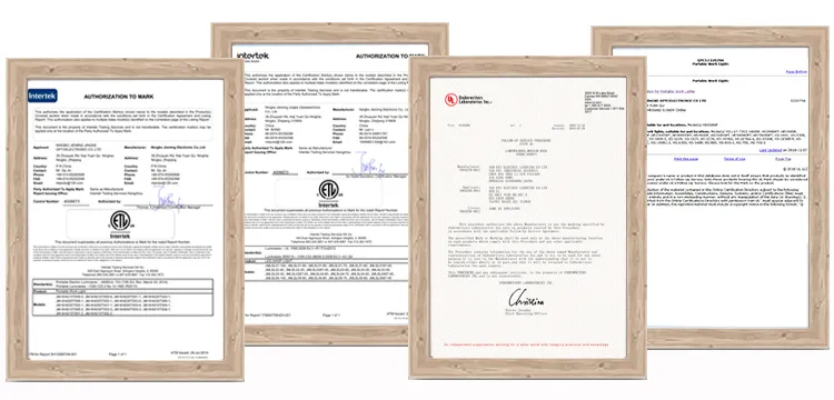 Certificações do Sensor de Movimento Inteligente Luz de Parede LED