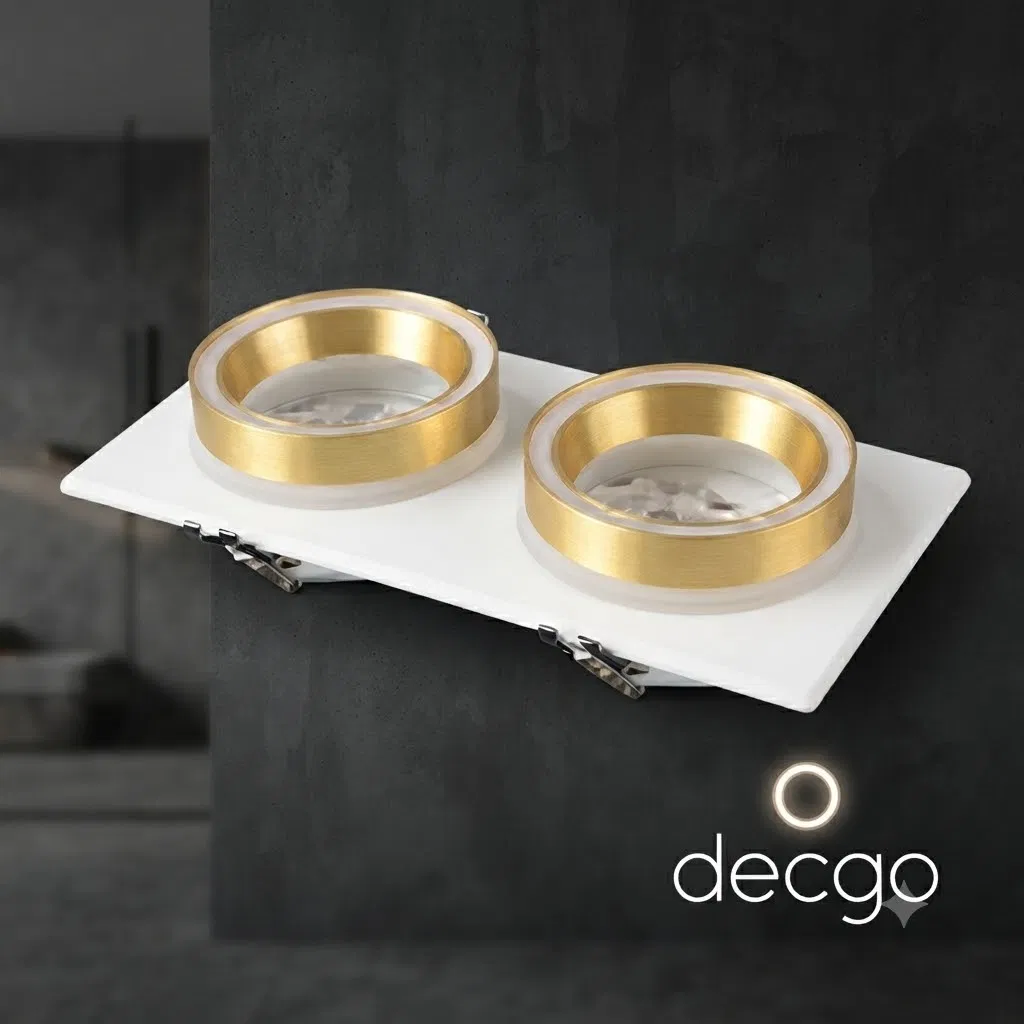 Habitação de Downlight Quadrada Branca Premium Gx53 para Iluminação de Teto Arquitetônica Elegante