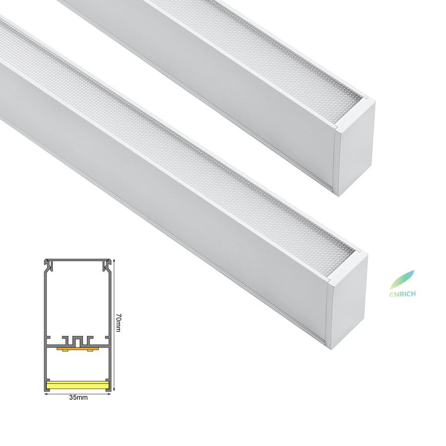 Iluminação Linear LED Suspensa de Luz Direta e Indireta para Escritórios