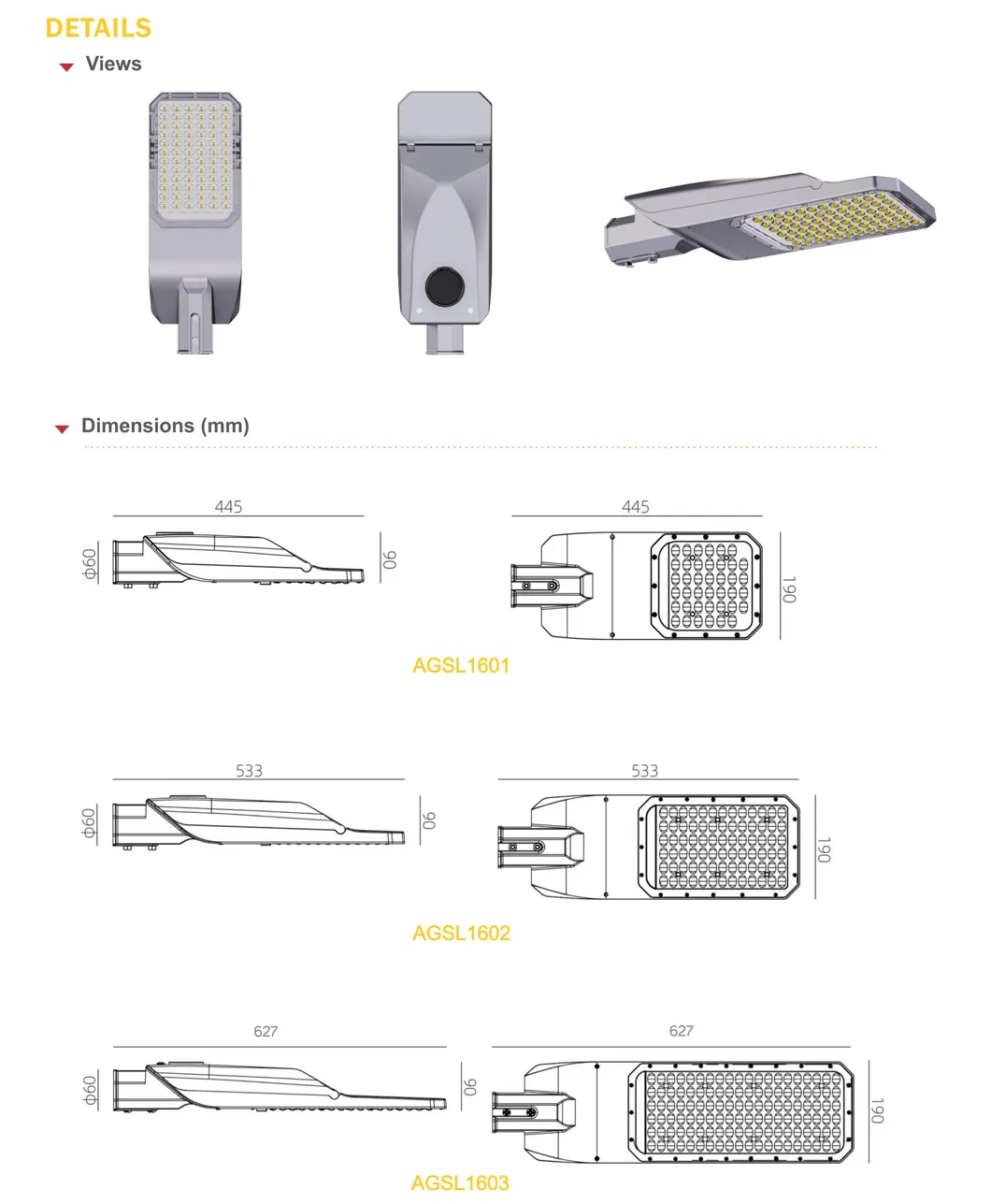 Iluminação de Rua LED IP66 de Alta Eficiência