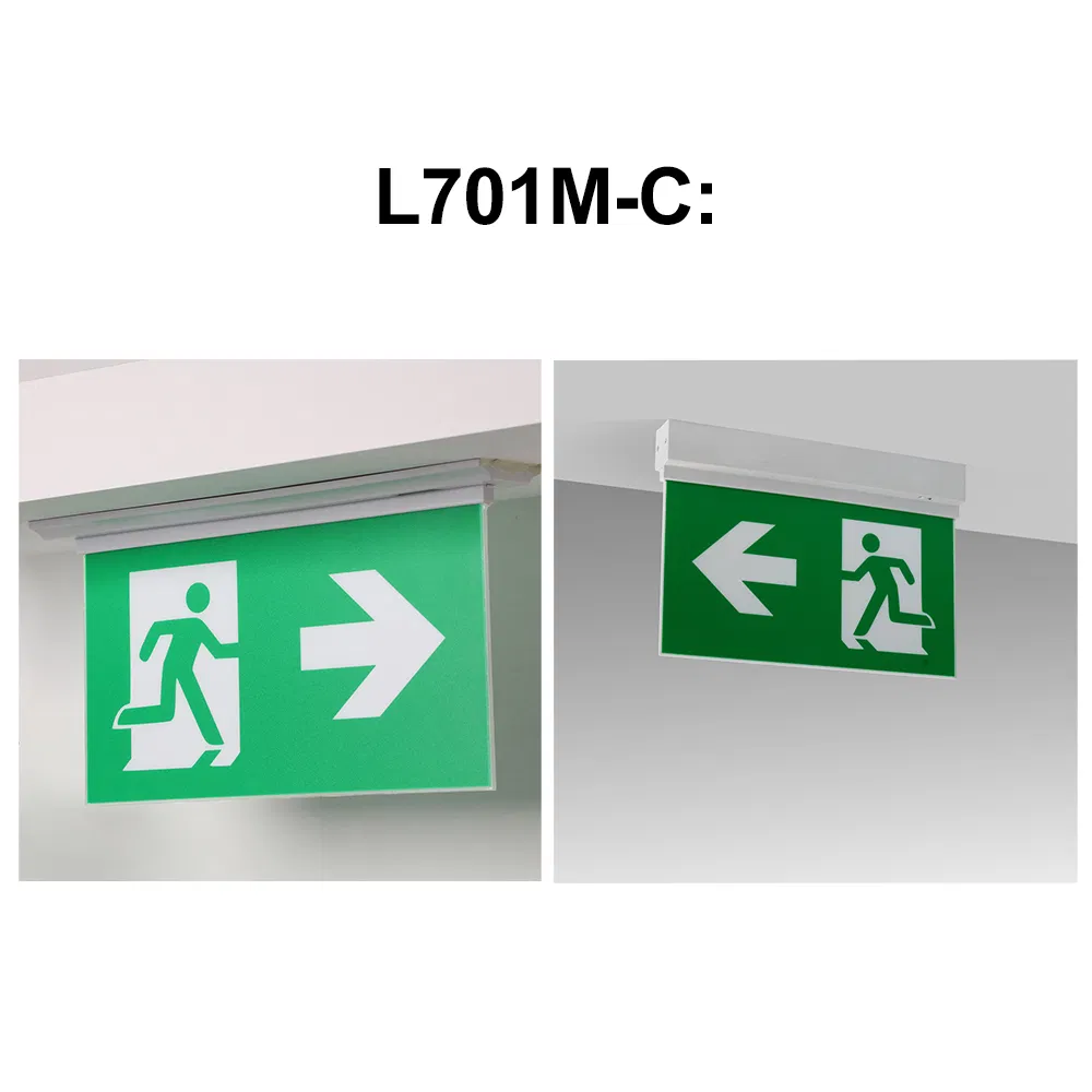 Sinal de Saída de Emergência com Luzes de Resgate Suspensas Montadas de 5 Instalações LED