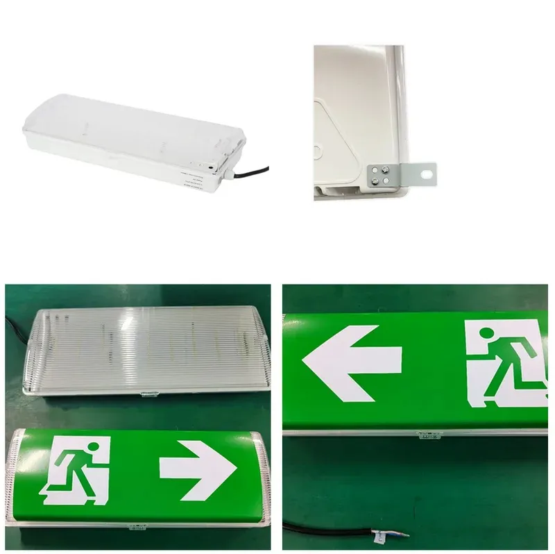 Sinal de Saída de Emergência com Luz LED Certificado CB/CE IP65 Recarregável 3W3.2V Bulkhead