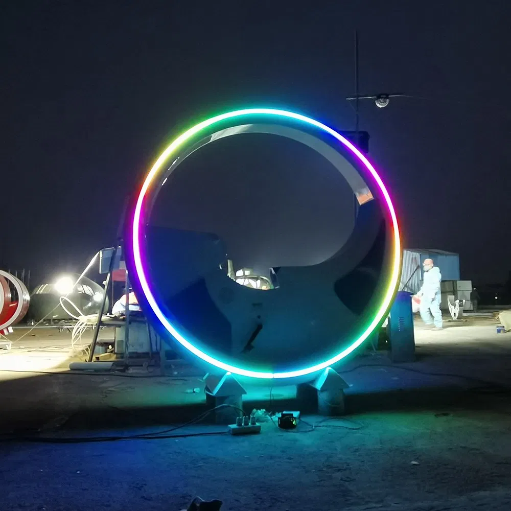 Instalação de Arte Pública Iluminação Interativa Props Iluminação Bicicleta para Decoração de Rua Comercial