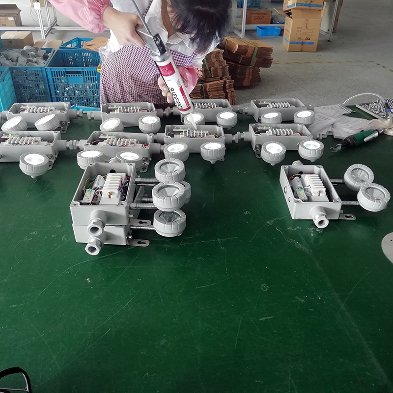 À prova de explosão IP54 Cabeças duplas ajustáveis montadas na parede Lâmpada de emergência recarregável LED de saída Wenzhou à prova de explosão