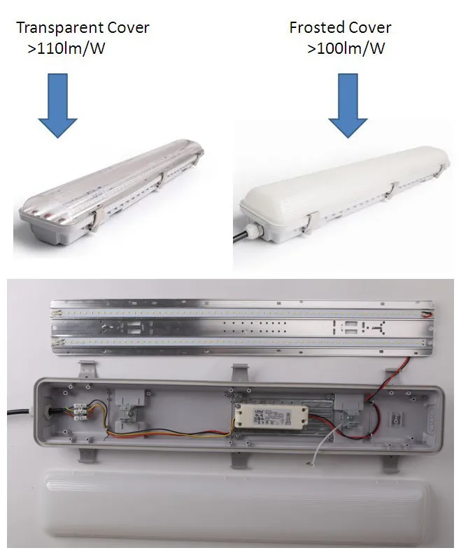 4FT Luminária Linear LED à Prova de Vapor com Sensor de Movimento para Exterior