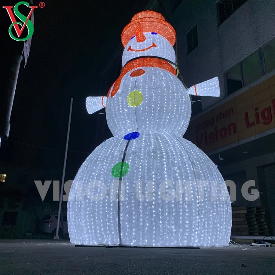 Luz de Motivo de Boneco de Neve Meticulosamente Elaborada e Eficiente em Energia para Jardim Público