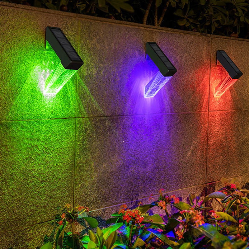 Iluminação Solar Moderna para Exterior LED para Portão, Iluminação de Paisagem para Jardim, Vila, Quintal, Luz Solar Exterior RGB Branco Quente