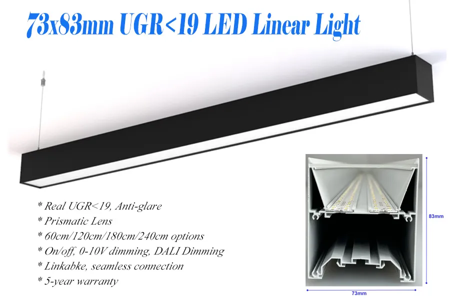 Perfis de Alumínio Brancos e Pretos com Luminárias LED Lineares Linkáveis