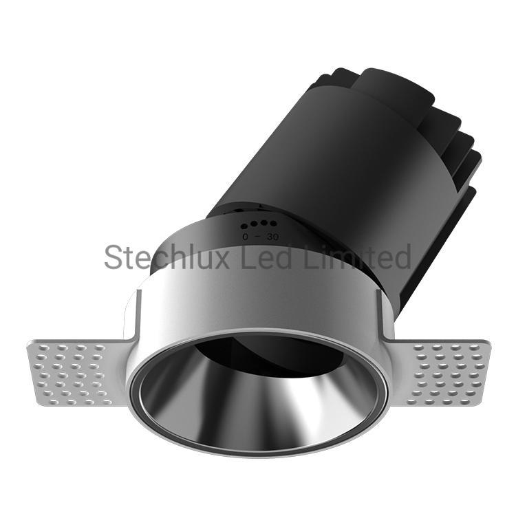 Downlight LED Arquitetônico Recessado Sem Moldura Antirreflexo Redondo ETL SAA CE Dimerizável CRI90+