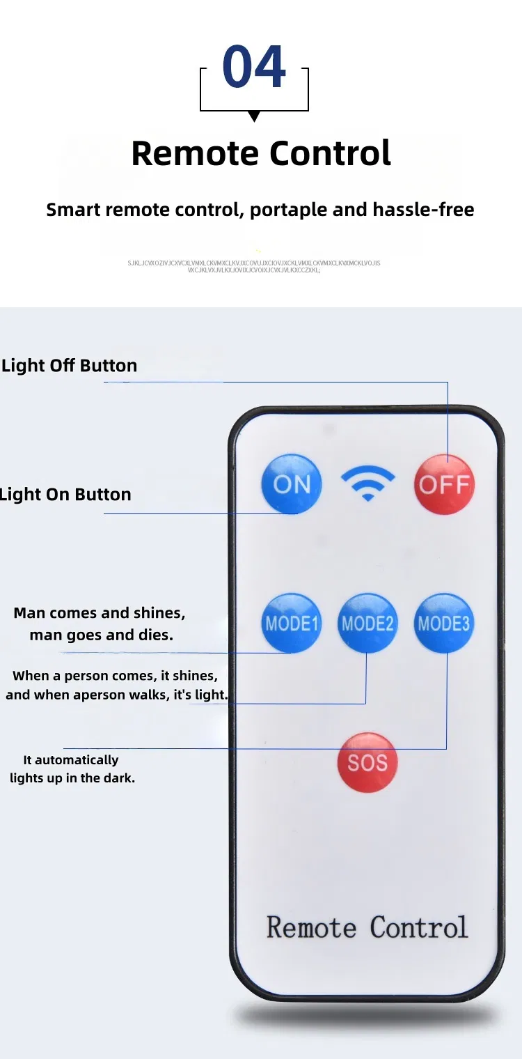 Luz de parede LED com sensor de movimento solar para segurança