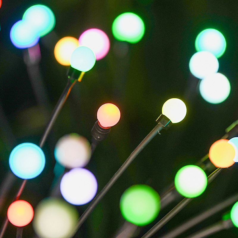 Lanterna Solar de Caminho ao Ar Livre IP65 Impermeável Fogos de Artifício 6/8/10 Cabeças LED Lâmpada Solar de Jardim Luz de Vaga-lume Balançando