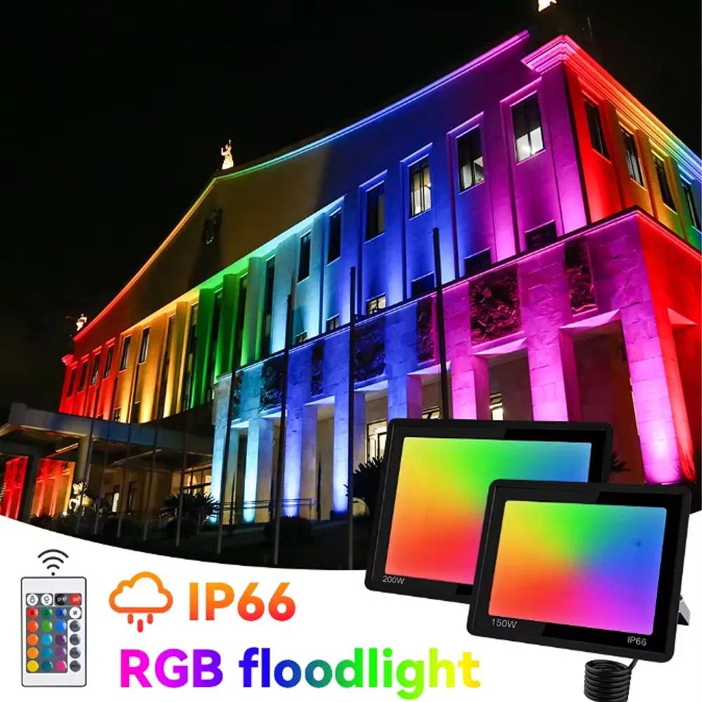 Refletor LED RGB Opulento para Iluminação Externa RoHS Luz de Inundação LED IP66 Lâmpadas Spotlights RGB à Prova d'Água Iluminação de Paisagens