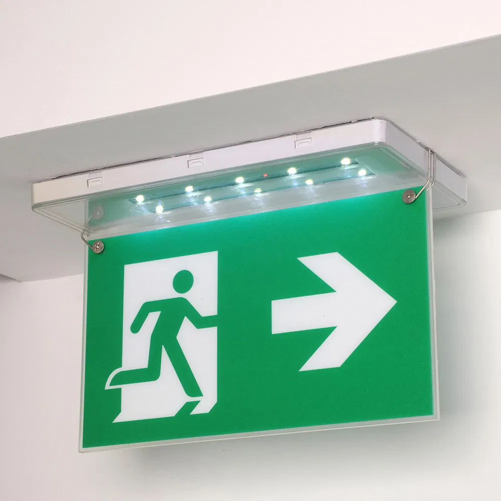 Lanterna LED de Emergência Recarregável Multifuncional com Placa de Saída com 3 Anos de Garantia Certificação CE para Shopping Center, Hotel
