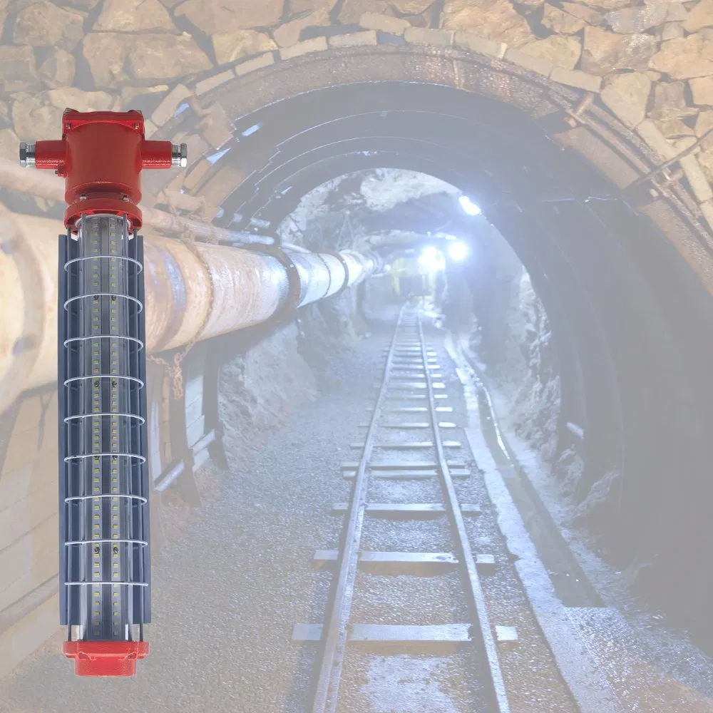 Ex Mineração IP66 Ik10 20W 36W 45W Luz LED à Prova de Explosão Anticolisão de Metal para Túneis, Obras de Construção Subterrânea, Exploração de Cavernas e Grutas