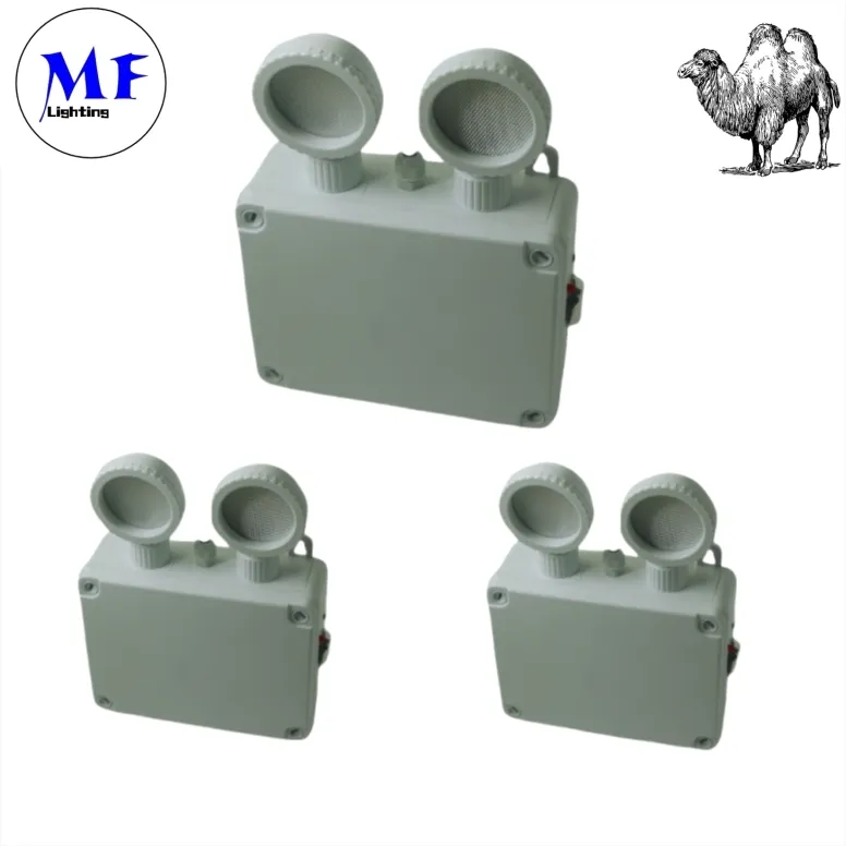 Preço de Fábrica IP65 AC85-265V Bateria de Lítio Ajustável Cabeça ABS Luz de Emergência de Duas Cabeças Luz de Emergência de Segurança Luz LED de Emergência de Saída