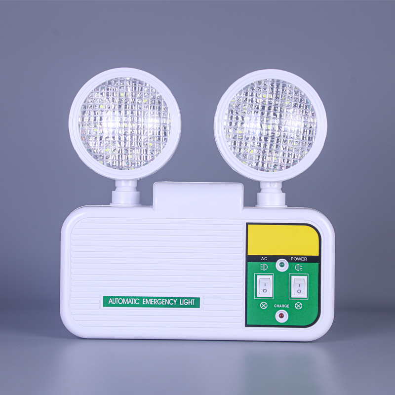 Luz de Emergência LED Interna com Bateria de Backup para Saída de Escape Twin Spot Montada na Parede para Casa