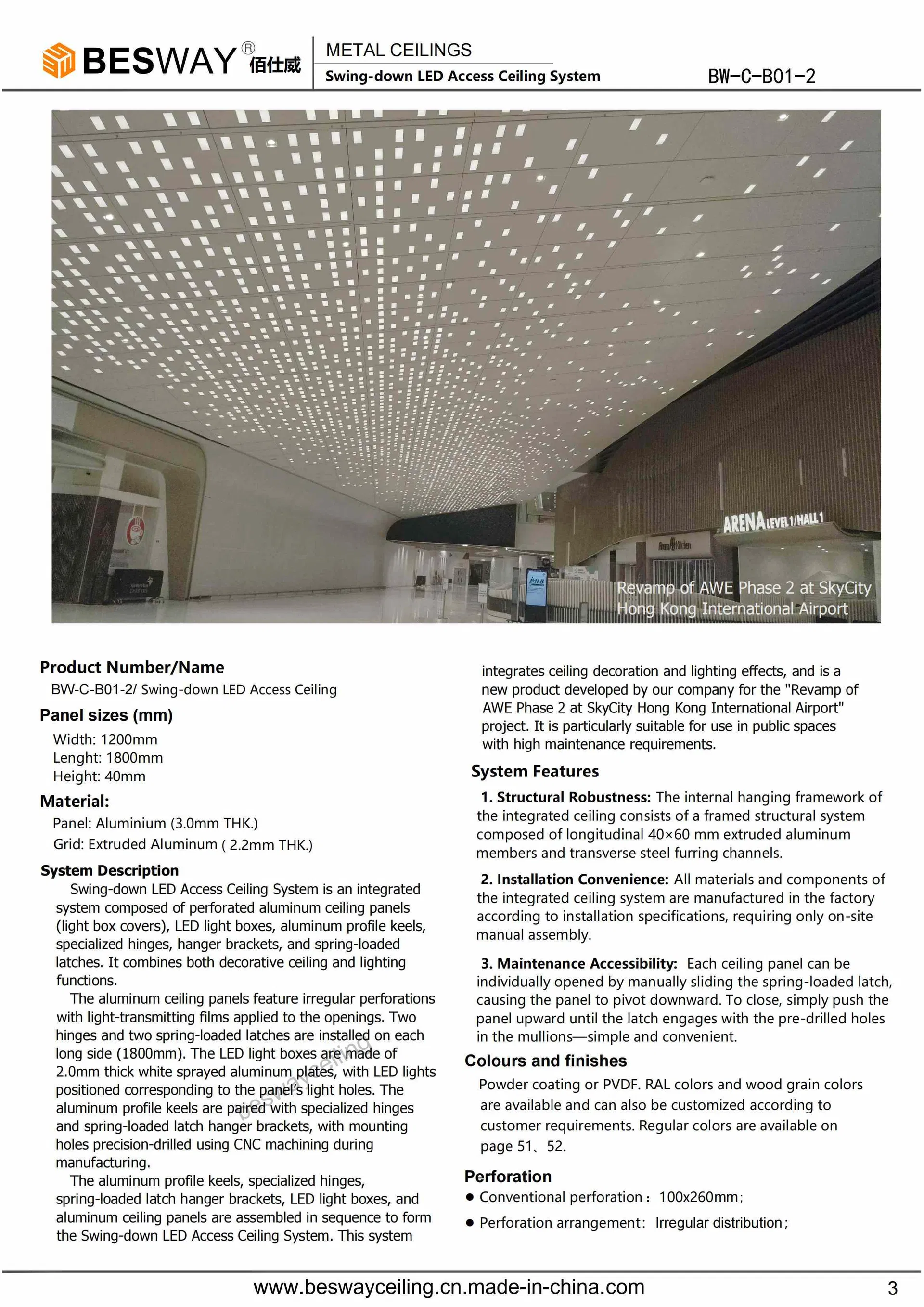 Painel de Teto LED Luz LED Integrada para Projetos Comerciais e Públicos - Detalhe 3