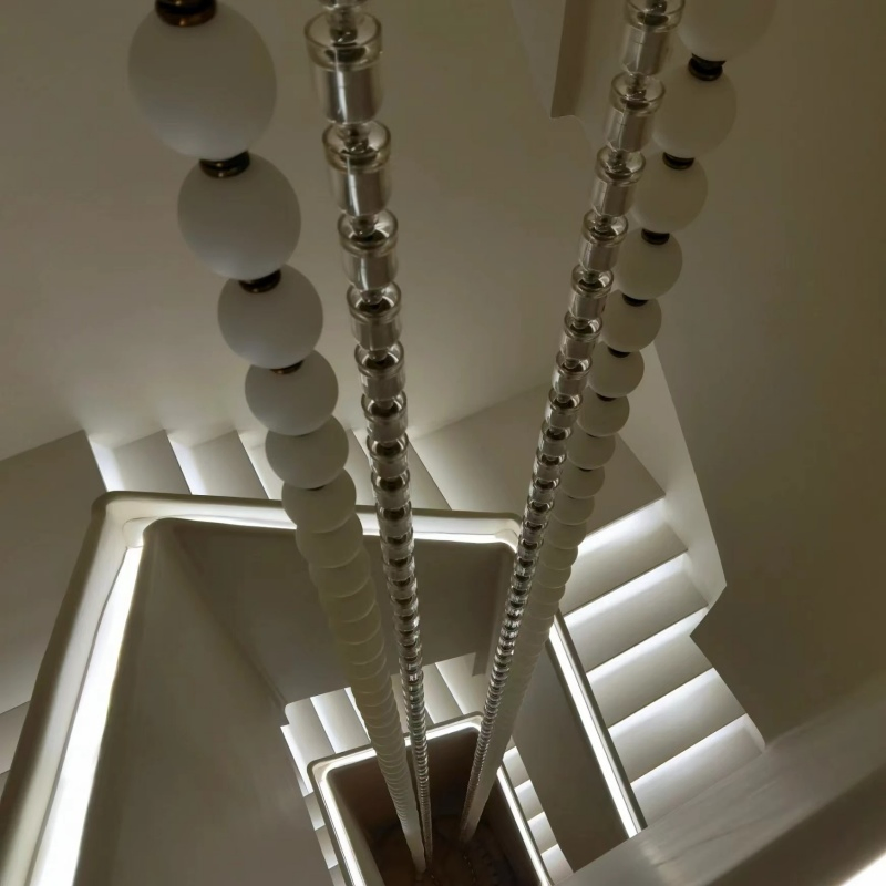 Luminárias LED Lineares Modernas para Teto Alto, Lustre de Anel de Luxo para Hotel