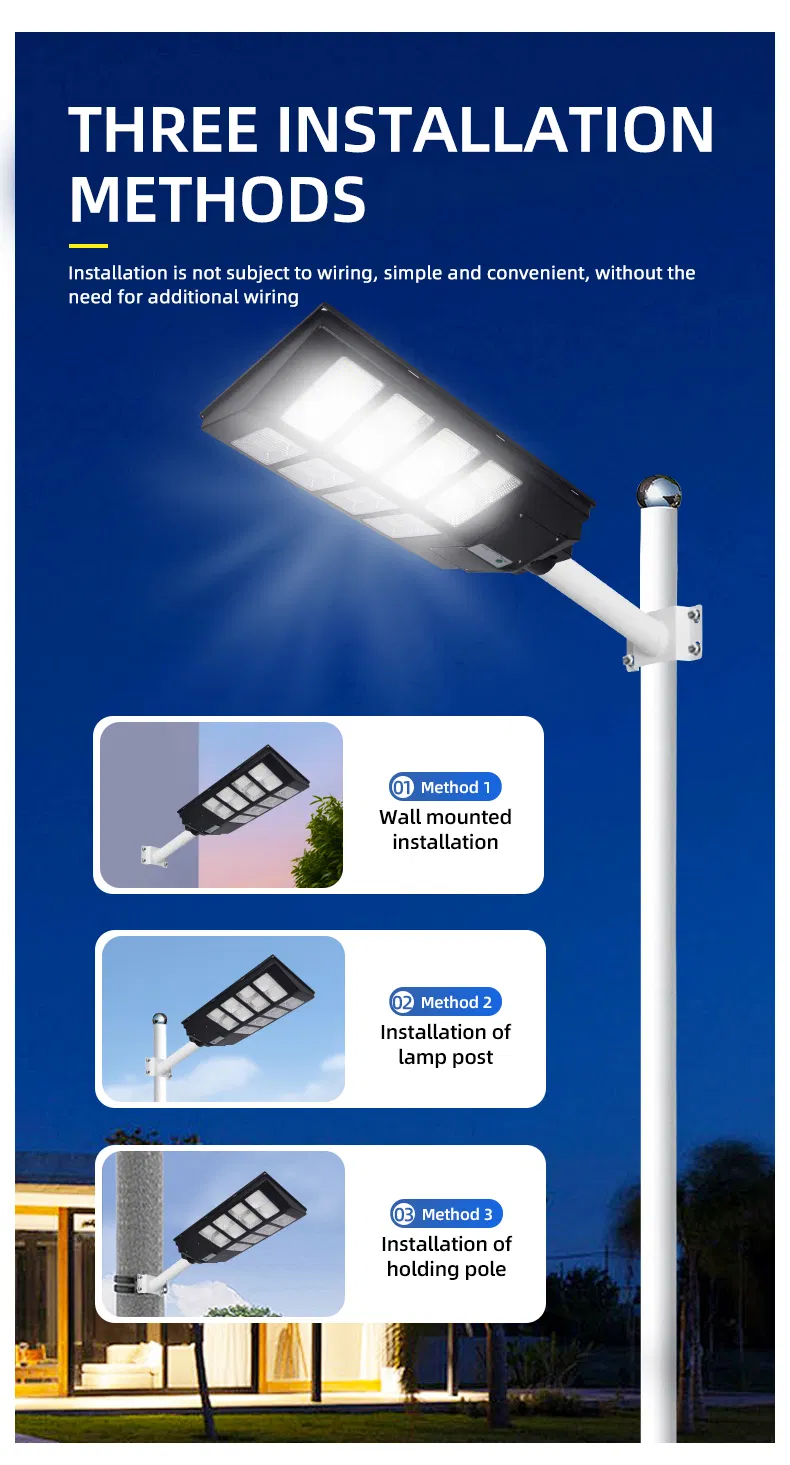 Sensor de Movimento Remoto de Alta Potência Bateria IP65 À Prova D'Água 300W 400W 500W LED Integrado Tudo em Um Luz de Rua Solar