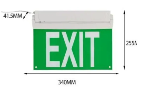 Luz de Emergência de Saída de Segurança com LED Recarga Personalizada para Montagem em Parede / Teto / Suspensa 3 Horas IP65 Acrílico ABS