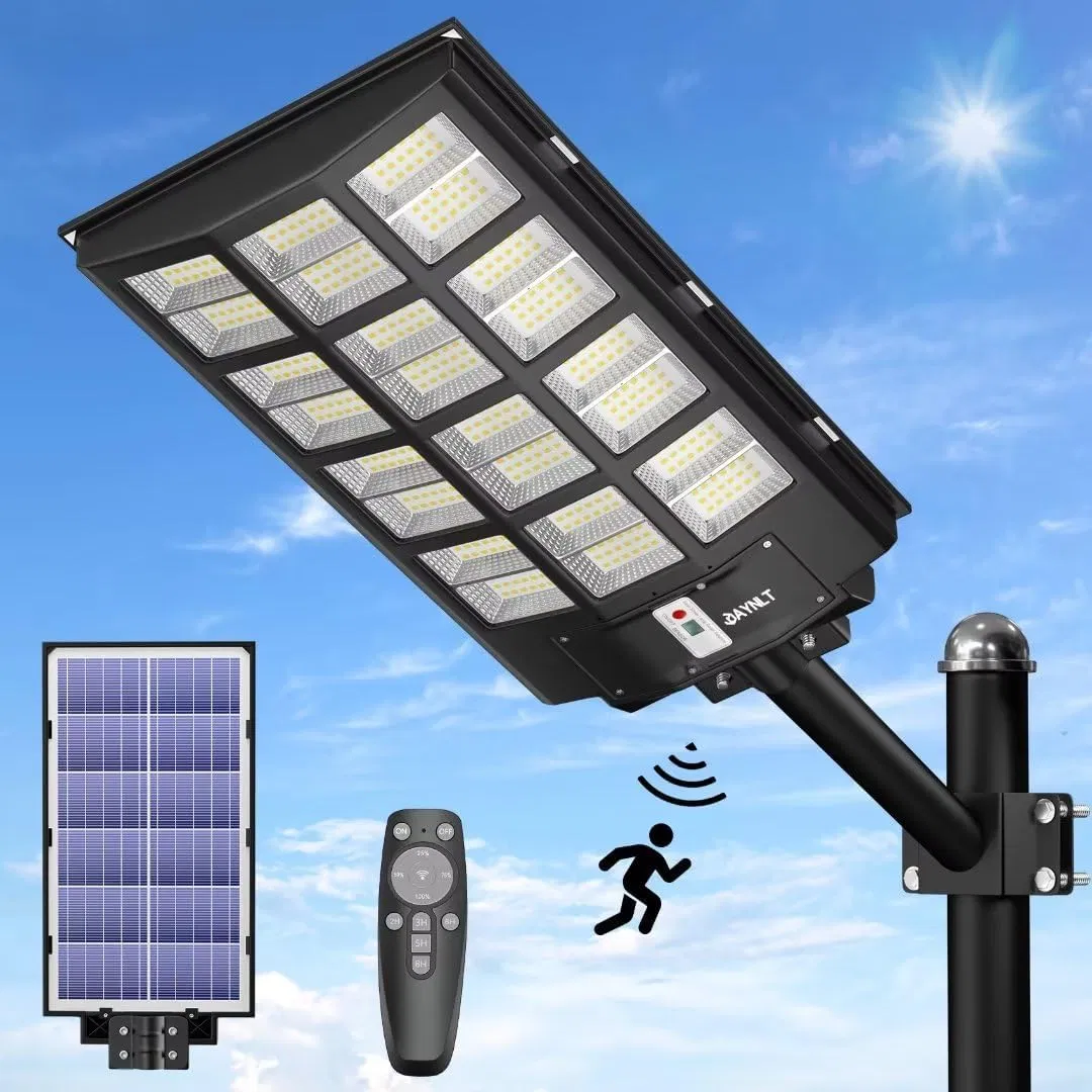 Venda Quente 500W 1500W Iluminação Solar Economizadora de Energia com Sensor de Movimento Lâmpada de Inundação Melhor Lampara Tudo em Um Jardim Estrada Externa Alimentada por LED Solar Luz de Rua